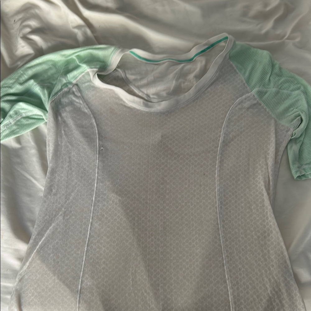 Mint Green and White Lululemon Top